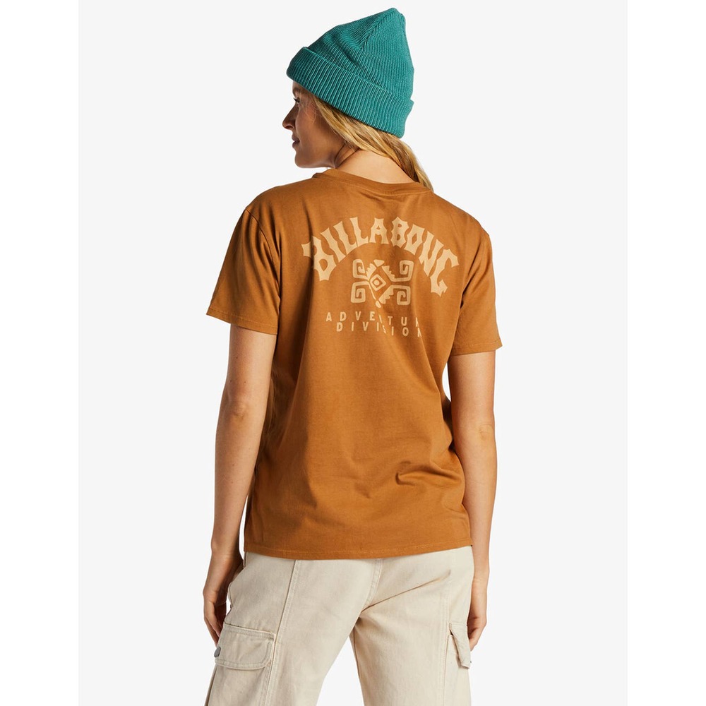 Billabong Rust Brown Logo Back Short Sleeve Tee